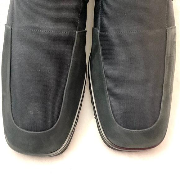 Black Aquatalia by Marvin K Suede Stretchy Slip On Comfort Platform Loafer Sz 9 - Picture 7 of 13